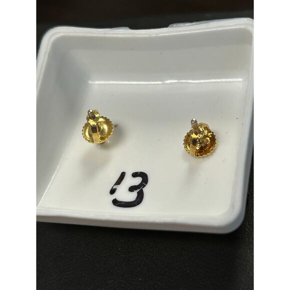 Genuine MOISSANITE EARRINGS-New Kite Gold Plated over sterling silver, screwback - Picture 3 of 3